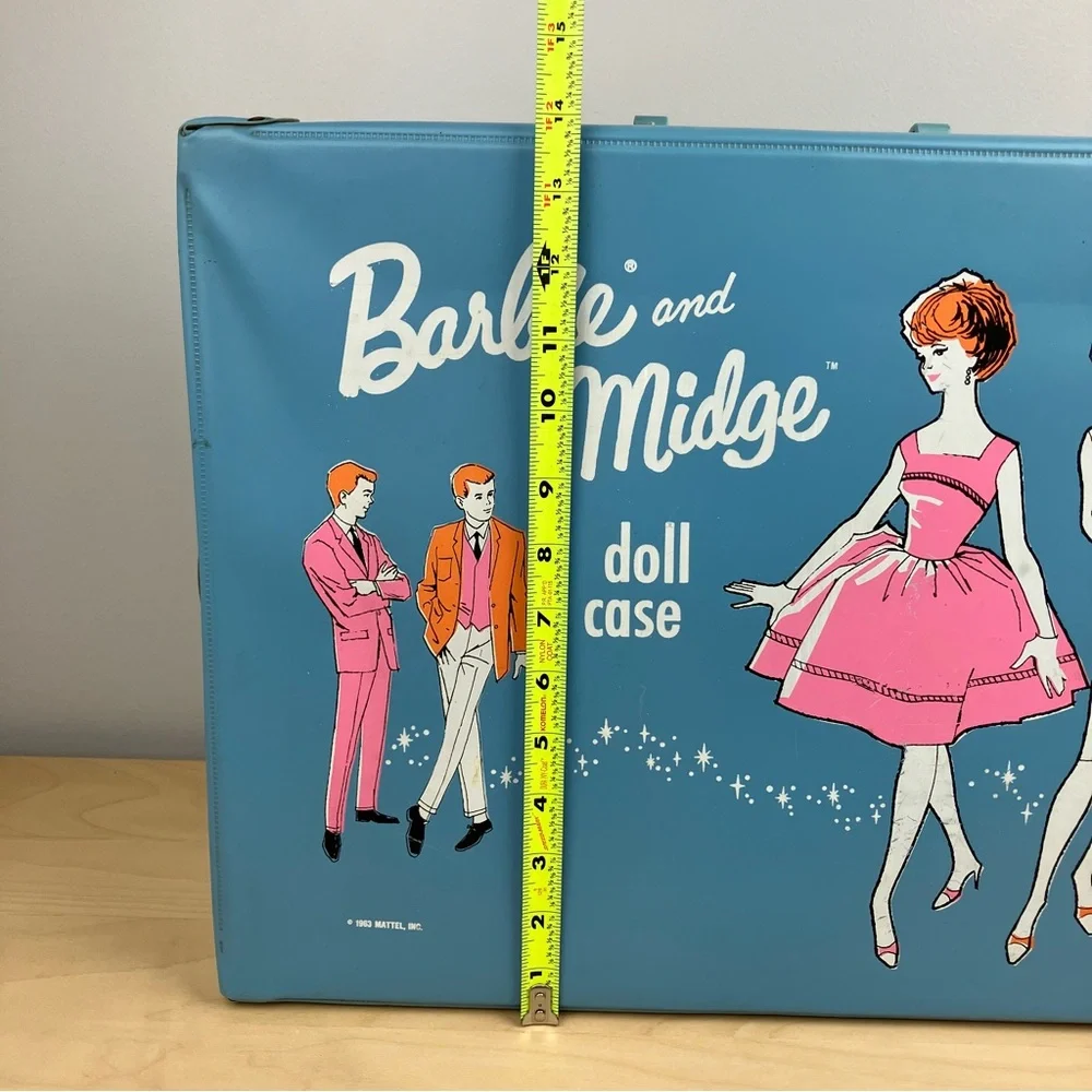Vintage 1963 Mattel Barbie Midge Doll Carrying Case Blue Vinyl Wardrobe ONLY